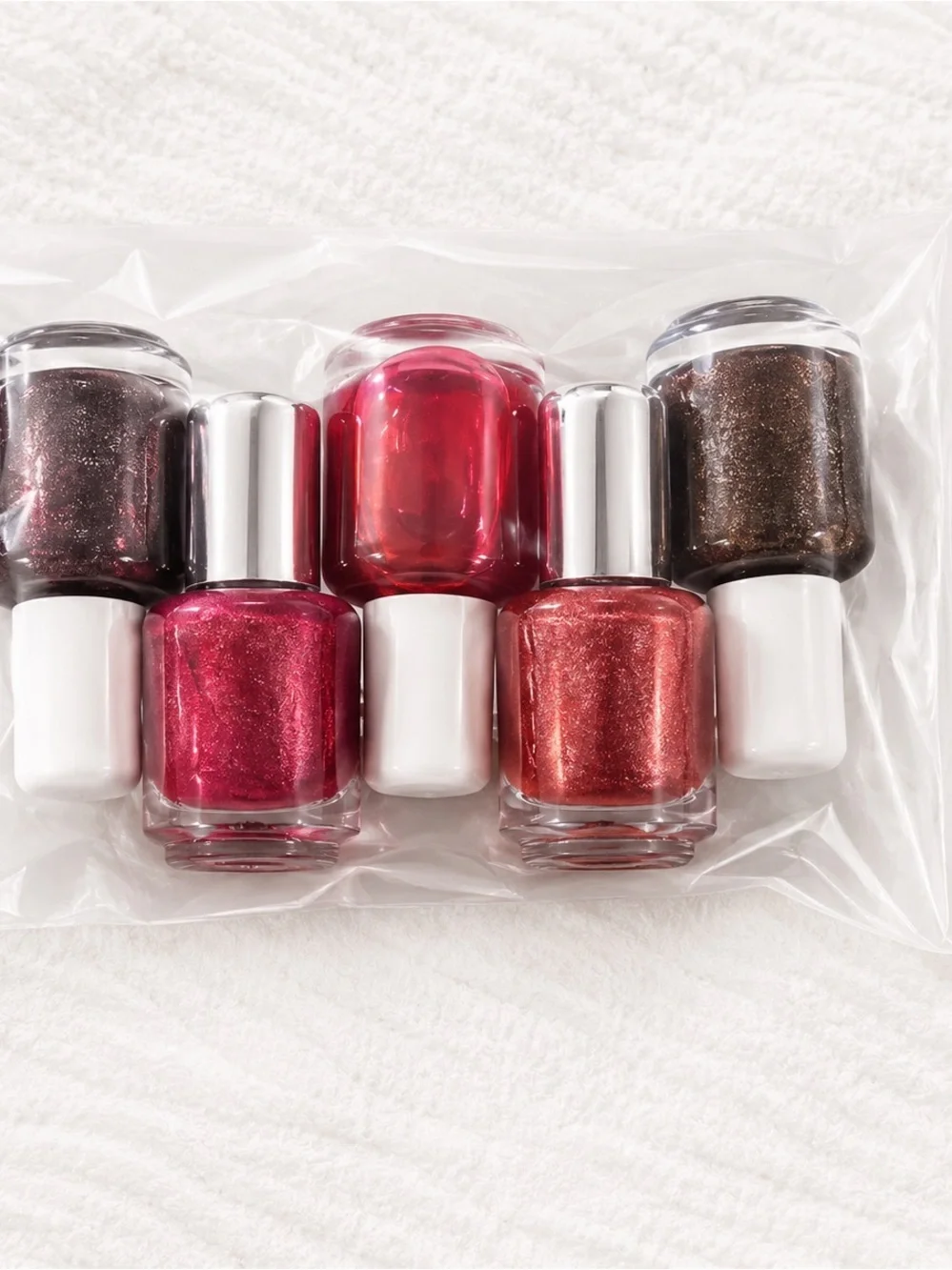 Assorted Nail Polish Set with Silver Caps